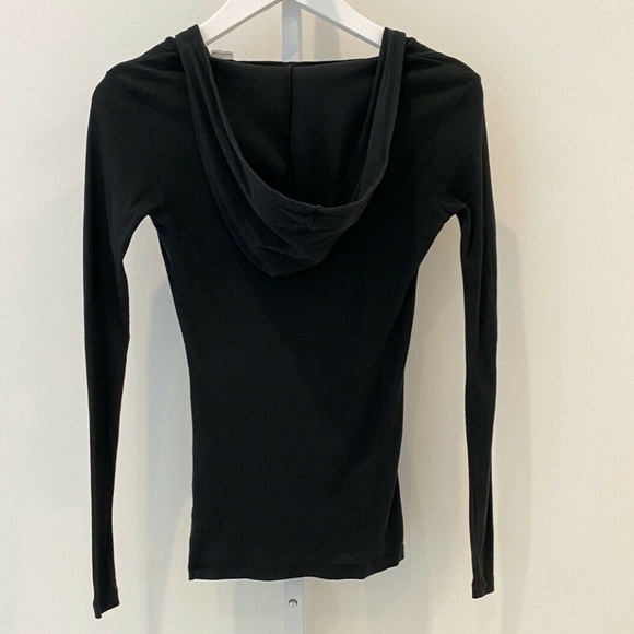 STEPHANIE B BLACK HOODIE LONG SLEEVE T-SHIRT SMALL - Picture 3 of 15